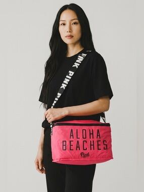 pink Victoria's Secret PINK "Aloha Beaches" insulated mini cooler bag